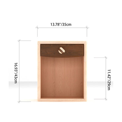 Mesita de noche contemporánea de madera maciza con cubo cuadrado de simplicidad - 1 cajón para dormitorio 