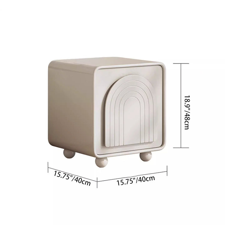 Table de chevet contemporain en ABS avec cube carré crème nordique écologique 2 - Armoire pour chambre 