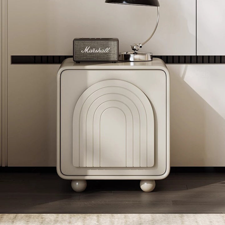 Table de chevet contemporain en ABS avec cube carré crème nordique écologique 2 - Armoire pour chambre 