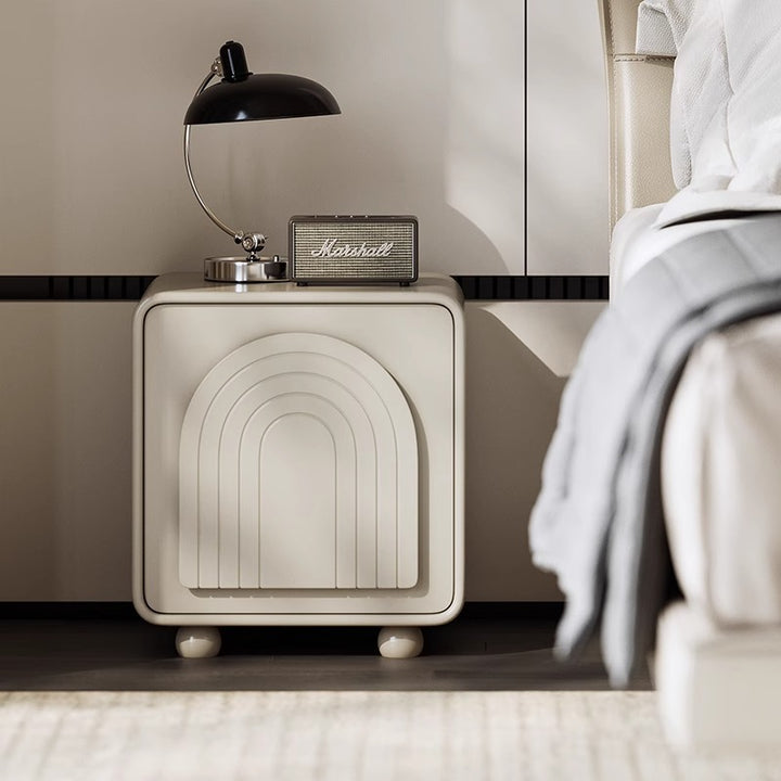 Table de chevet contemporain en ABS avec cube carré crème nordique écologique 2 - Armoire pour chambre 