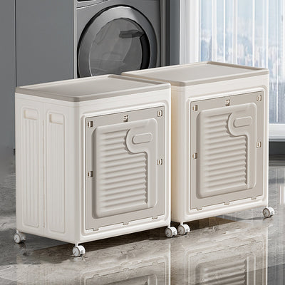 Contemporary Nordic Foldable Clothes Storage Cabinet Full PP Side Table 1 - Storage For Living Room