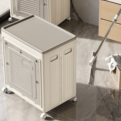Contemporary Nordic Foldable Clothes Storage Cabinet Full PP Side Table 1 - Storage For Living Room