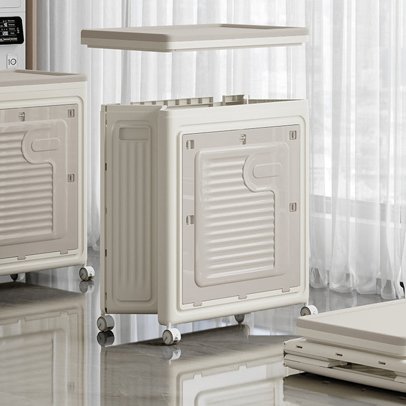 Contemporary Nordic Foldable Clothes Storage Cabinet Full PP Side Table 1 - Storage For Living Room