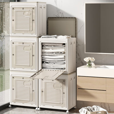Contemporary Nordic Foldable Clothes Storage Cabinet Full PP Side Table 1 - Storage For Living Room