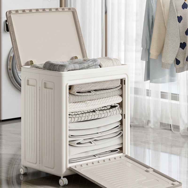Contemporary Nordic Foldable Clothes Storage Cabinet Full PP Side Table 1 - Storage For Living Room