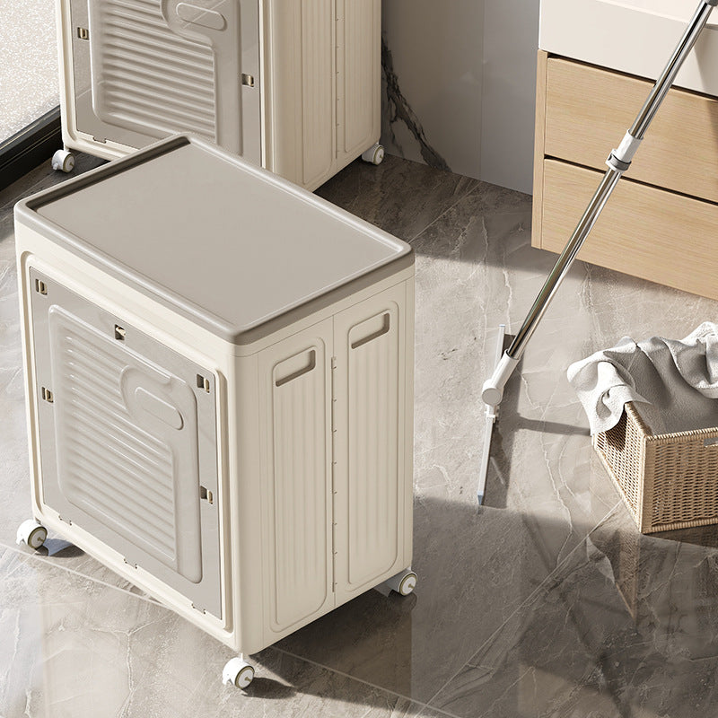Contemporary Nordic Foldable Clothes Storage Cabinet Full PP Side Table 1 - Storage For Living Room