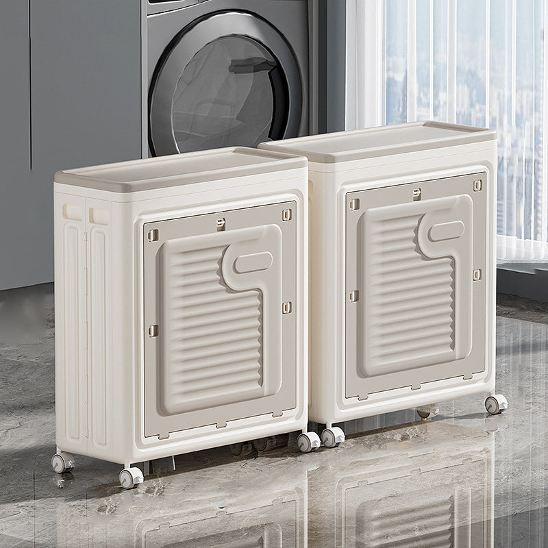Contemporary Nordic Foldable Clothes Storage Cabinet Full PP Side Table 1 - Storage For Living Room