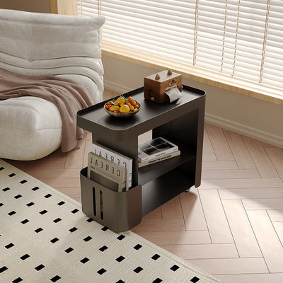 Contemporary Nordic Rectangle Full Iron Storage Cabinets Side Table 3 - Tier For Living Room