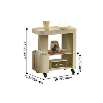 Contemporary Nordic Rectangle Full Iron Storage Cabinets Side Table 3 - Tier For Living Room