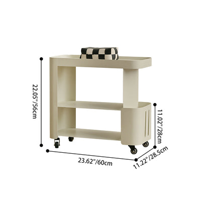 Contemporary Nordic Rectangle Full Iron Storage Cabinets Side Table 3 - Tier For Living Room