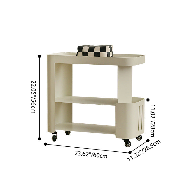Contemporary Nordic Rectangle Full Iron Storage Cabinets Side Table 3 - Tier For Living Room