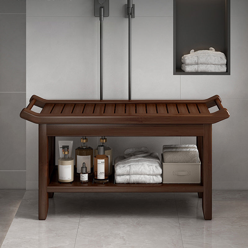 Modern Minimalist Rectangle Full Bamboo Storage Cabinet Side Table 2 - Tier For Bathroom