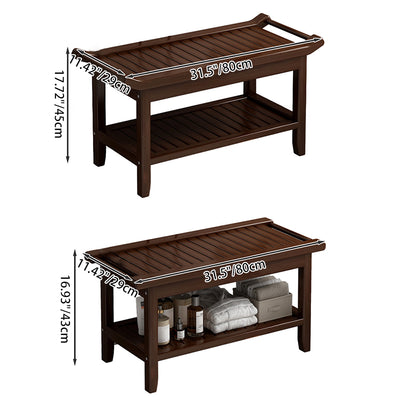 Modern Minimalist Rectangle Full Bamboo Storage Cabinet Side Table 2 - Tier For Bathroom