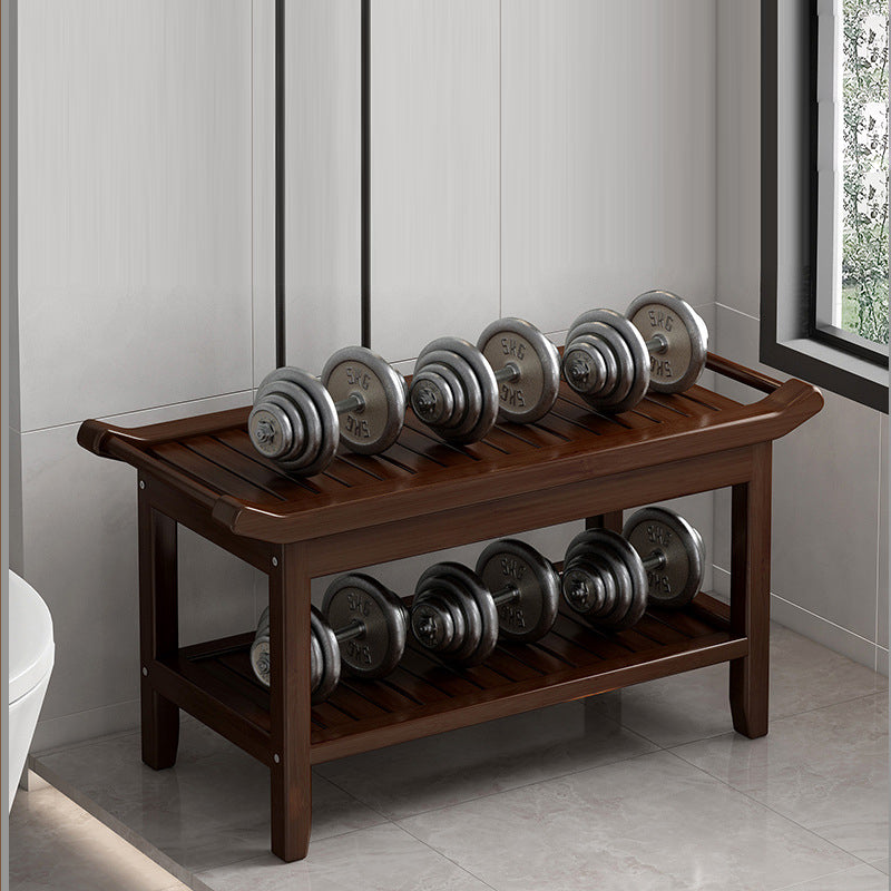Modern Minimalist Rectangle Full Bamboo Storage Cabinet Side Table 2 - Tier For Bathroom