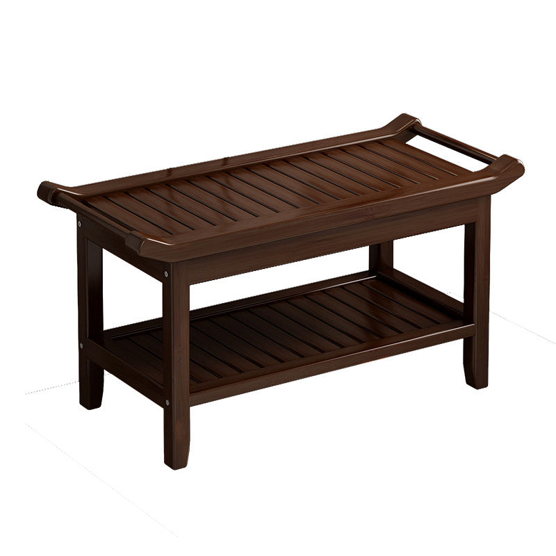 Modern Minimalist Rectangle Full Bamboo Storage Cabinet Side Table 2 - Tier For Bathroom