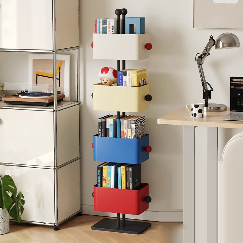 bücherregal mit aufbewahrung Zeitgenössisches nordisches buntes Eisenboxen-Marmor-Basis-Bücherregal –  BulbSquare