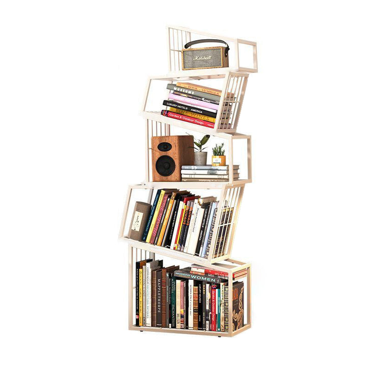 Cadre carré nordique contemporain Armoire de rangement en fer complet Étagère 3/4/5 - Niveaux pour salon 