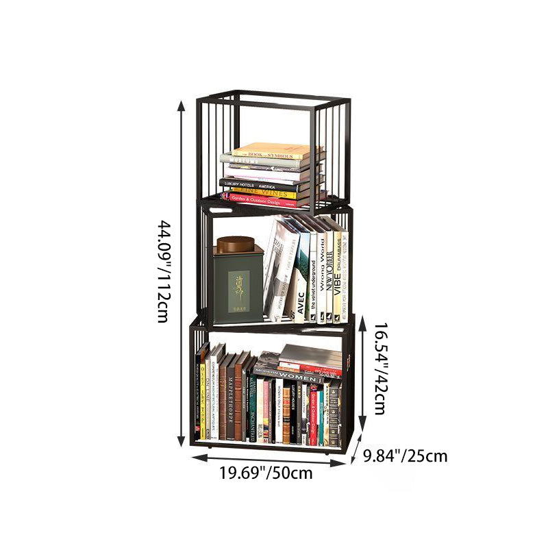 Cadre carré nordique contemporain Armoire de rangement en fer complet Étagère 3/4/5 - Niveaux pour salon 