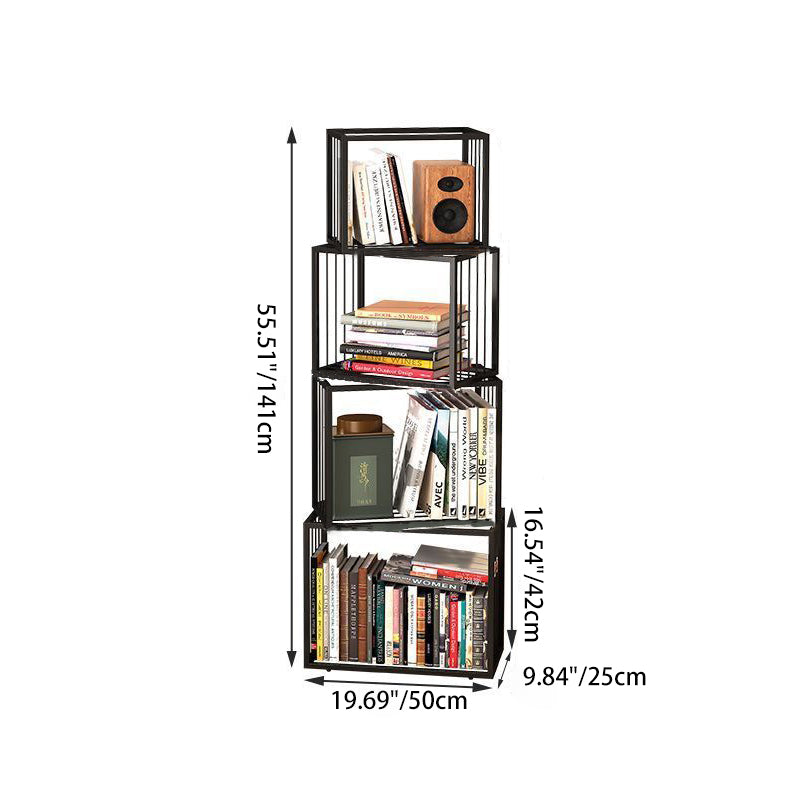 Cadre carré nordique contemporain Armoire de rangement en fer complet Étagère 3/4/5 - Niveaux pour salon 