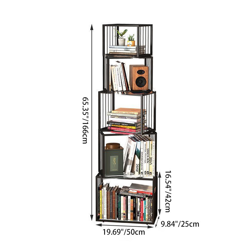 Cadre carré nordique contemporain Armoire de rangement en fer complet Étagère 3/4/5 - Niveaux pour salon 