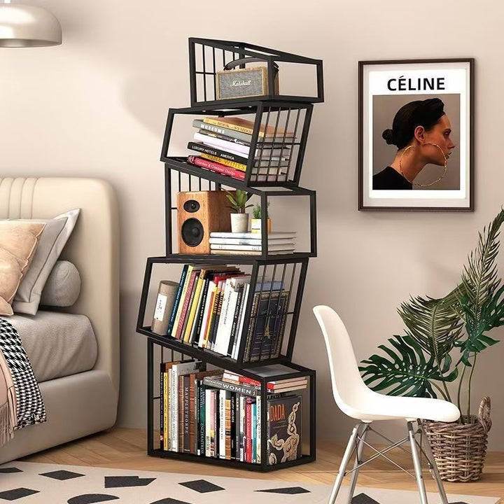 Cadre carré nordique contemporain Armoire de rangement en fer complet Étagère 3/4/5 - Niveaux pour salon 