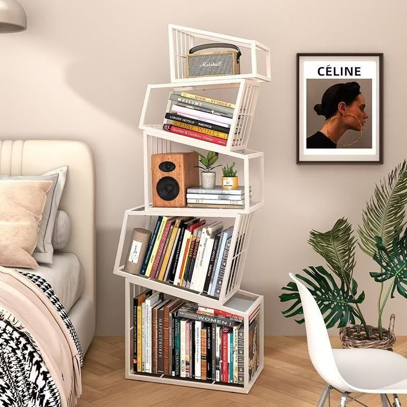 Cadre carré nordique contemporain Armoire de rangement en fer complet Étagère 3/4/5 - Niveaux pour salon 
