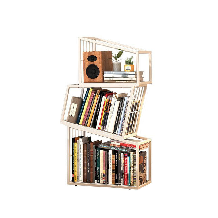 Cadre carré nordique contemporain Armoire de rangement en fer complet Étagère 3/4/5 - Niveaux pour salon 