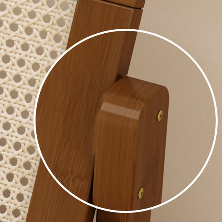 Zeitgenössische schlichte quadratische schräge Bücherregal aus synthetischem Rattan mit Bambusflechtung, 3-stufig, für das Wohnzimmer 
