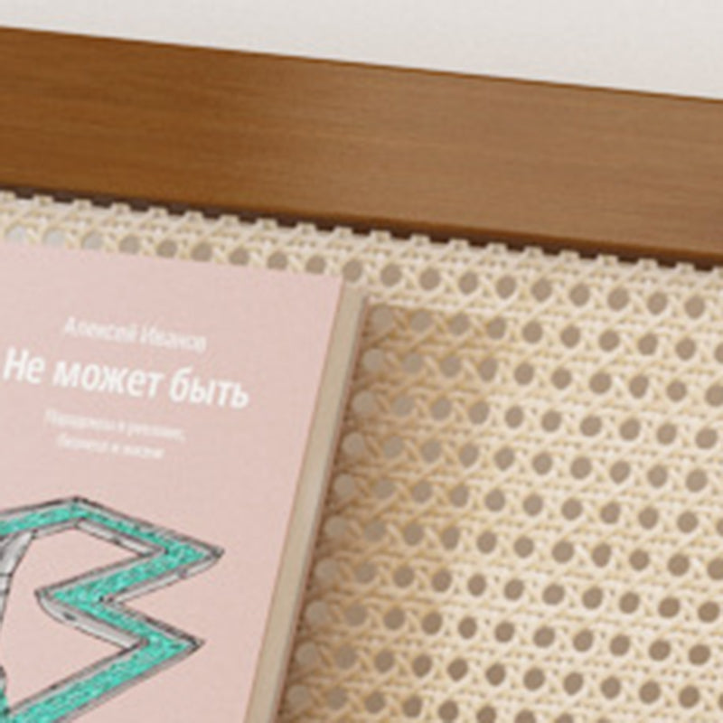 Zeitgenössische schlichte quadratische schräge Bücherregal aus synthetischem Rattan mit Bambusflechtung, 3-stufig, für das Wohnzimmer 