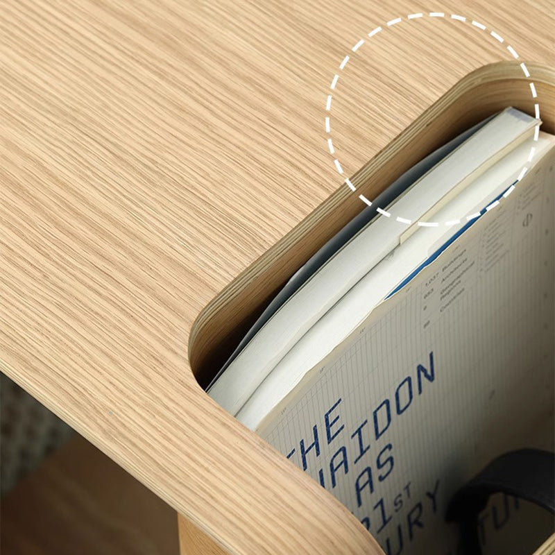 Moderner minimalistischer rechteckiger Geometrie Massivholz Beistelltisch 2-stufig für Wohnzimmer 