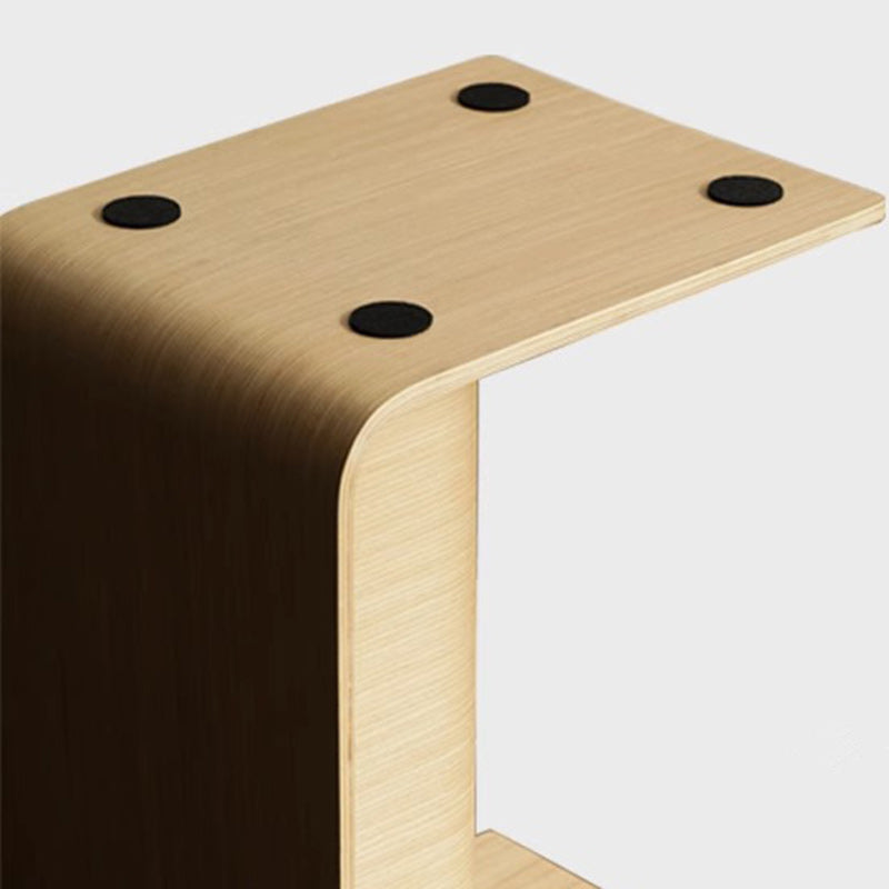 Moderner minimalistischer rechteckiger Geometrie Massivholz Beistelltisch 2-stufig für Wohnzimmer 
