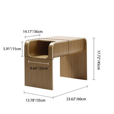 Moderner minimalistischer rechteckiger Geometrie Massivholz Beistelltisch 2-stufig für Wohnzimmer 