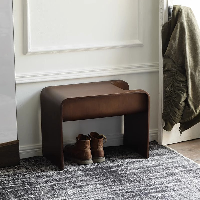Moderner minimalistischer rechteckiger Geometrie Massivholz Beistelltisch 2-stufig für Wohnzimmer 