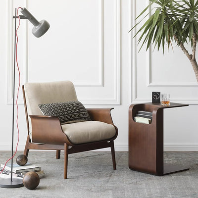 Moderner minimalistischer rechteckiger Geometrie Massivholz Beistelltisch 2-stufig für Wohnzimmer 