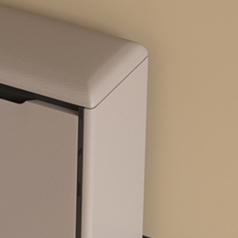 Modern Minimalist Rectangular Cube Microfiber Leather Pine Sitting Shoe Storage Tipping Bucket 2 - Tier For Entryways