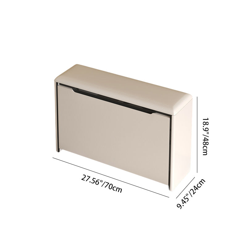 Modern Minimalist Rectangular Cube Microfiber Leather Pine Sitting Shoe Storage Tipping Bucket 2 - Tier For Entryways