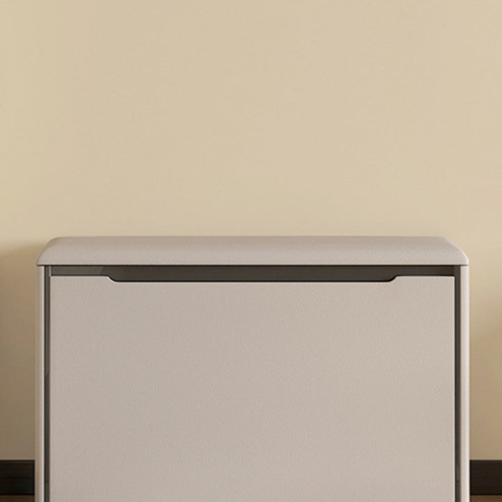 Modern Minimalist Rectangular Cube Microfiber Leather Pine Sitting Shoe Storage Tipping Bucket 2 - Tier For Entryways