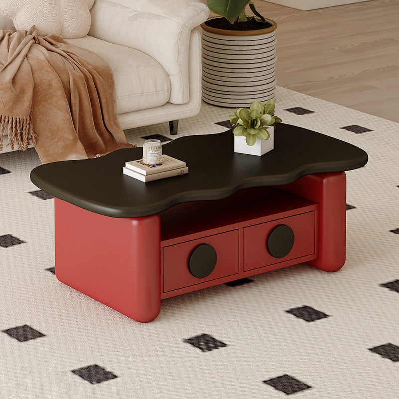Table basse contemporaine nordique rectangulaire à plusieurs couches en bois massif et en panneaux de fibres avec matériel, 3 niveaux pour le salon 