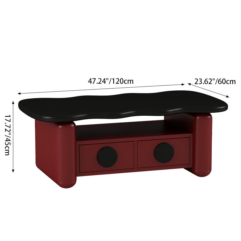 Table basse contemporaine nordique rectangulaire à plusieurs couches en bois massif et en panneaux de fibres avec matériel, 3 niveaux pour le salon 