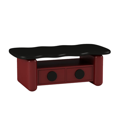 Table basse contemporaine nordique rectangulaire à plusieurs couches en bois massif et en panneaux de fibres avec matériel, 3 niveaux pour le salon 