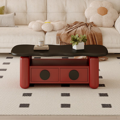 Table basse contemporaine nordique rectangulaire à plusieurs couches en bois massif et en panneaux de fibres avec matériel, 3 niveaux pour le salon 