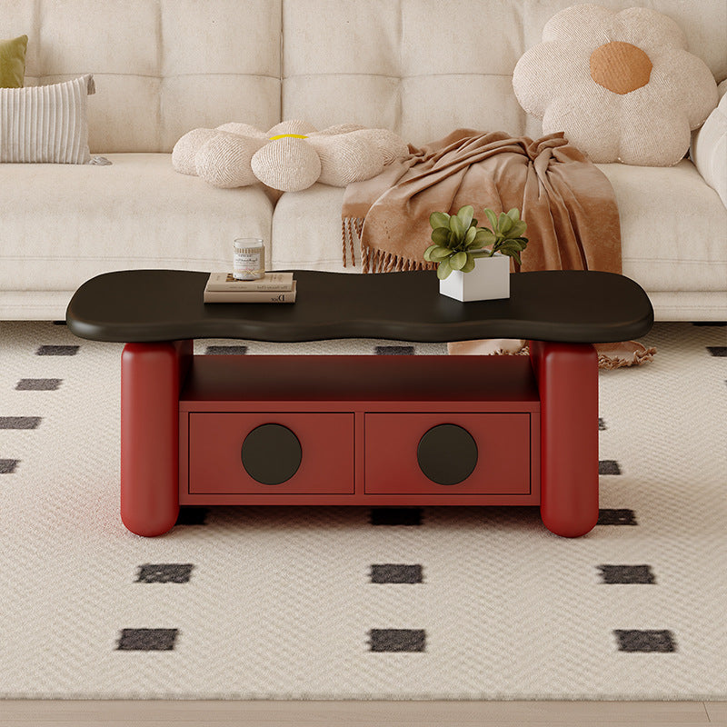 Table basse contemporaine nordique rectangulaire à plusieurs couches en bois massif et en panneaux de fibres avec matériel, 3 niveaux pour le salon 