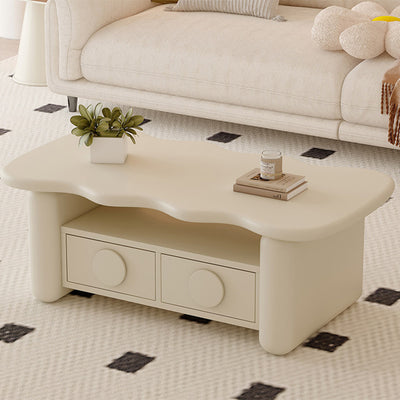 Table basse contemporaine nordique rectangulaire à plusieurs couches en bois massif et en panneaux de fibres avec matériel, 3 niveaux pour le salon 