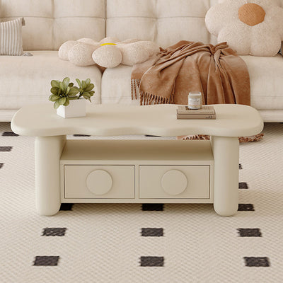 Table basse contemporaine nordique rectangulaire à plusieurs couches en bois massif et en panneaux de fibres avec matériel, 3 niveaux pour le salon 