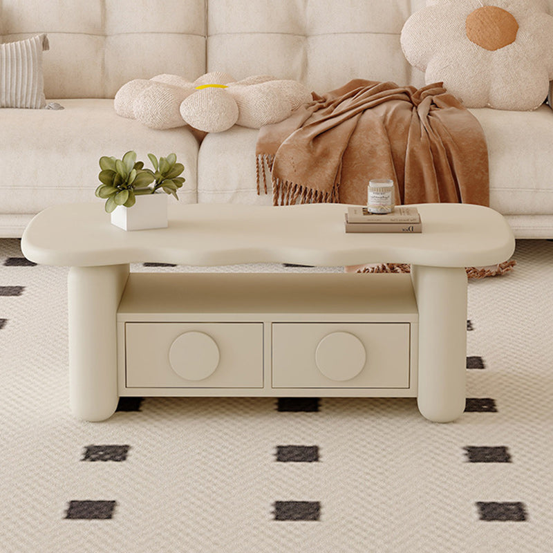Table basse contemporaine nordique rectangulaire à plusieurs couches en bois massif et en panneaux de fibres avec matériel, 3 niveaux pour le salon 