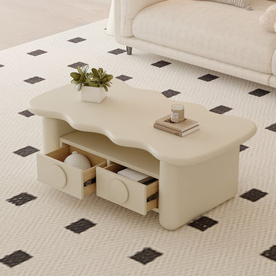 Table basse contemporaine nordique rectangulaire à plusieurs couches en bois massif et en panneaux de fibres avec matériel, 3 niveaux pour le salon 