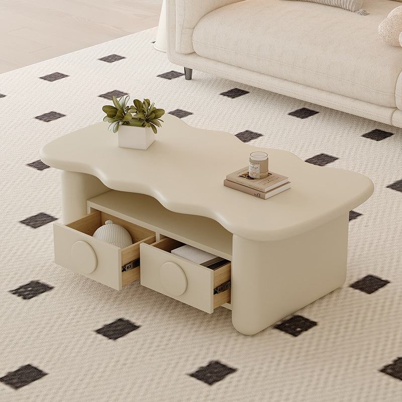 Table basse contemporaine nordique rectangulaire à plusieurs couches en bois massif et en panneaux de fibres avec matériel, 3 niveaux pour le salon 