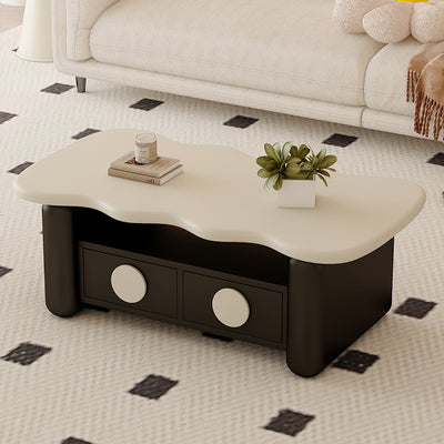 Table basse contemporaine nordique rectangulaire à plusieurs couches en bois massif et en panneaux de fibres avec matériel, 3 niveaux pour le salon 