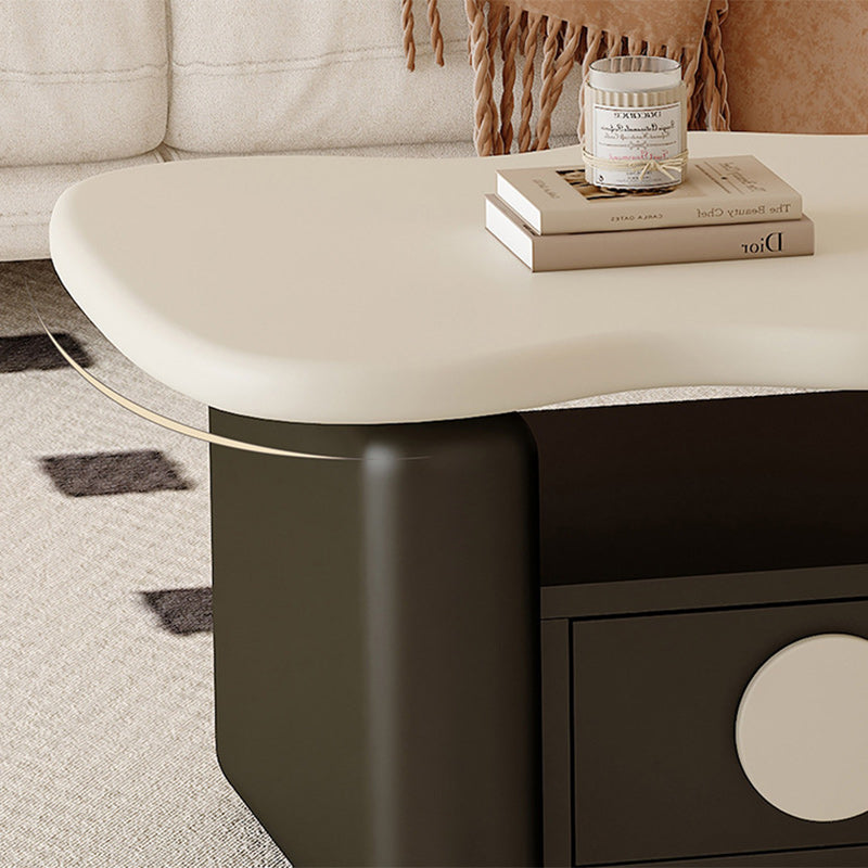 Table basse contemporaine nordique rectangulaire à plusieurs couches en bois massif et en panneaux de fibres avec matériel, 3 niveaux pour le salon 