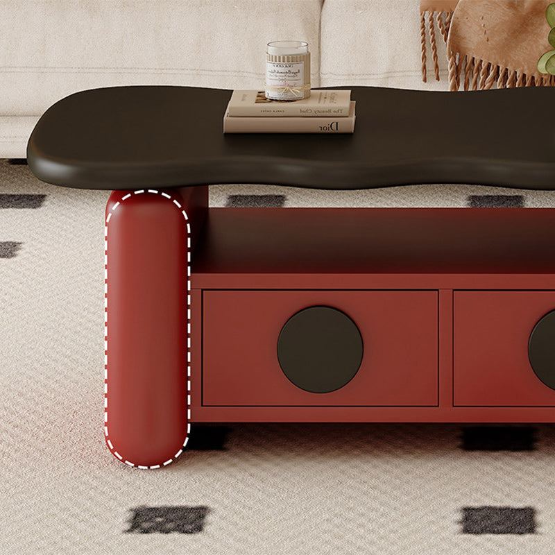 Table basse contemporaine nordique rectangulaire à plusieurs couches en bois massif et en panneaux de fibres avec matériel, 3 niveaux pour le salon 